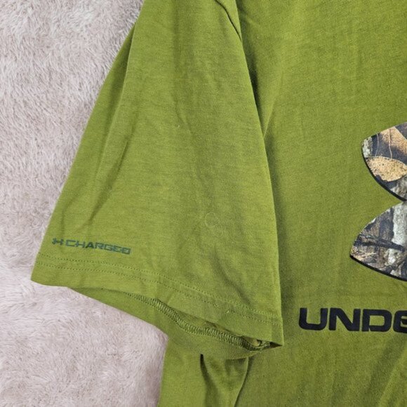 Under Armour Mens T-Shirt Size L Green Camo Graphic Charged Hunting Short Sleeve - Picture 8 of 10